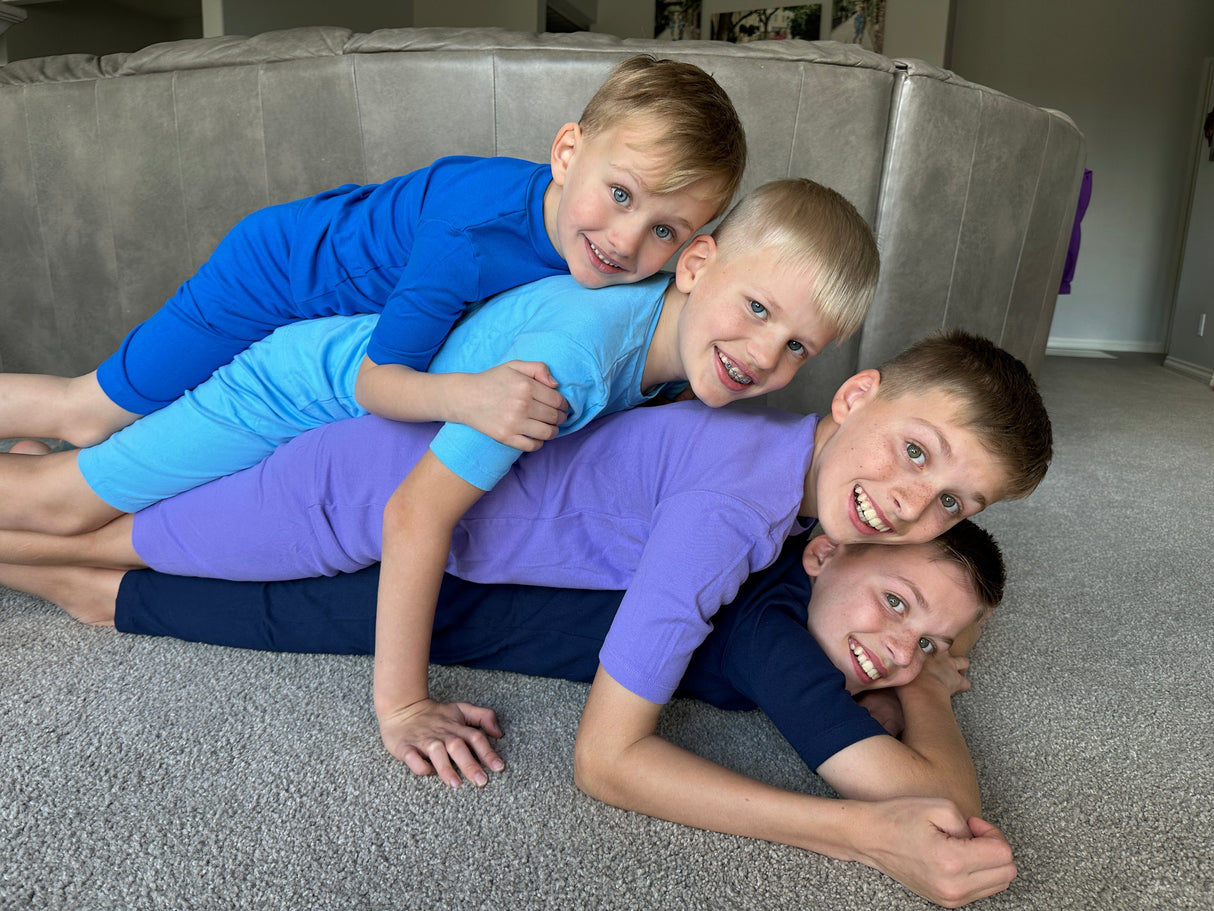 Boys and Girls Soft Organic Cotton Short Sleeve Snug Fit Pajama Set | Orange