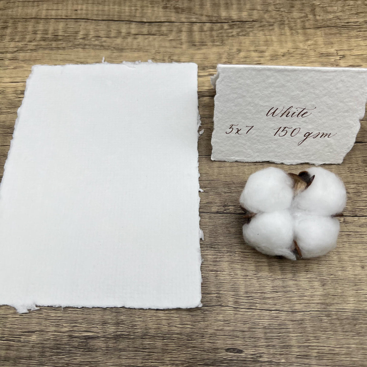 White 150gsm Handmade Cotton Paper (Set of 10)