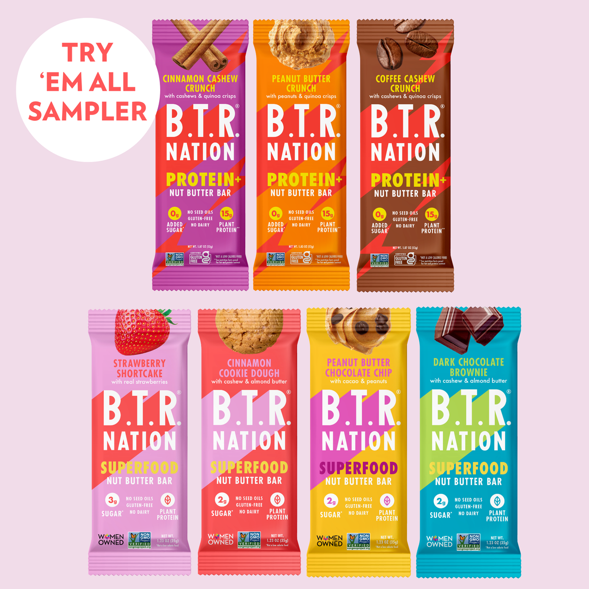 THE TRY 'EM ALL STARTER SAMPLER (ALL 7 BARS!)