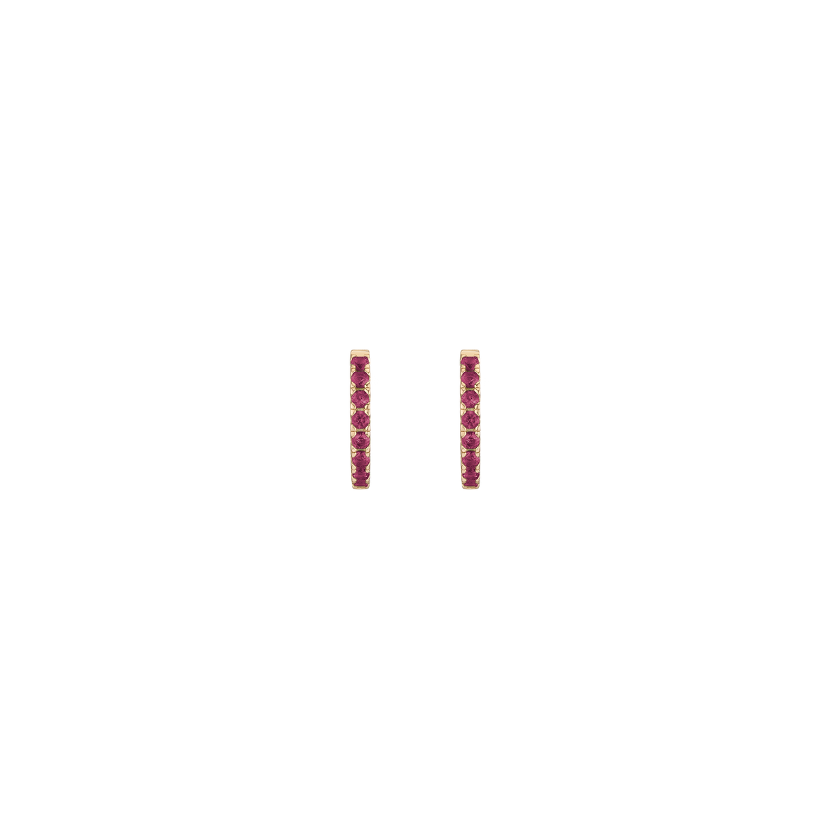 Lab Grown Red Ruby Huggie Earrings