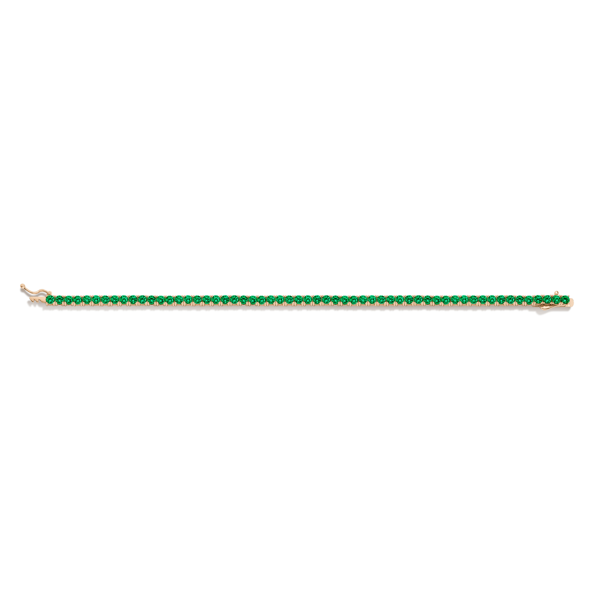 Lab Grown Green Emerald Tennis Bracelet