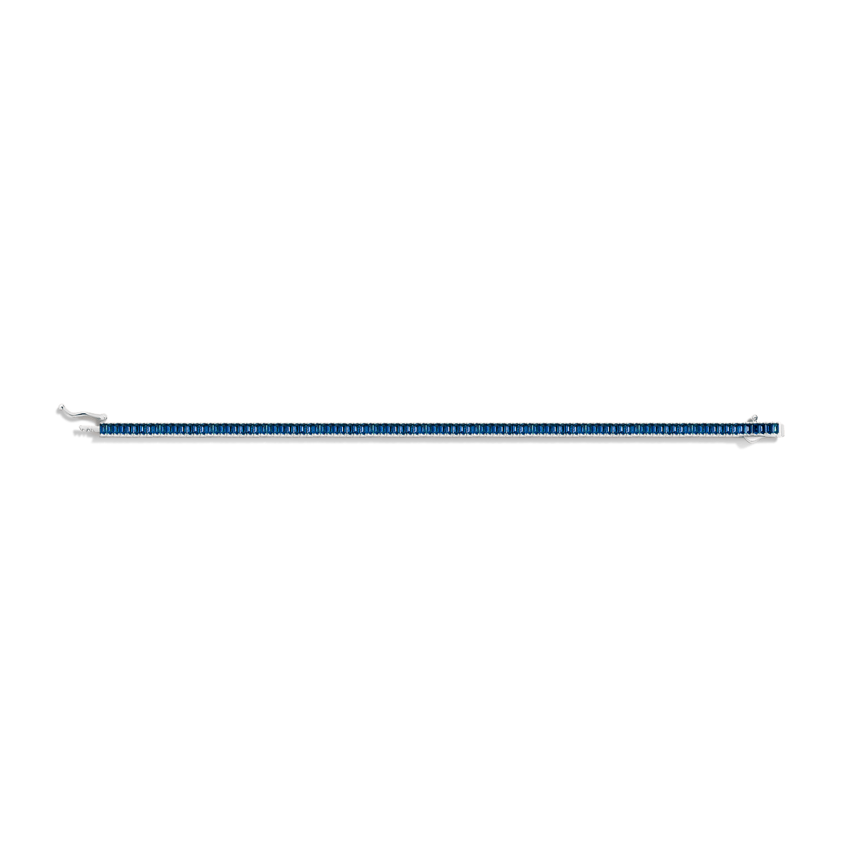 Lab Grown Blue Sapphire Baguette Tennis Bracelet