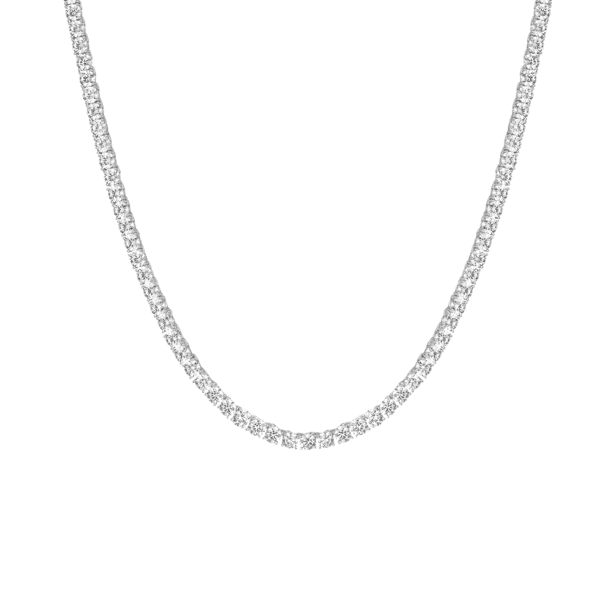 Lab Grown White Sapphire Tennis Necklace - 22ct
