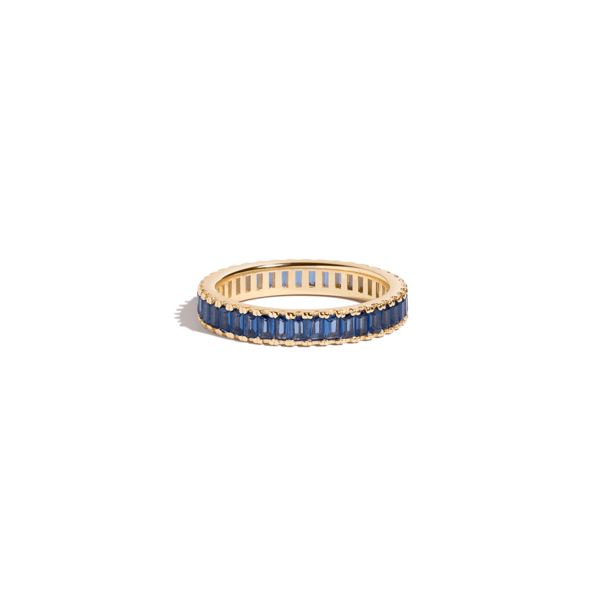 Lab Grown Blue Sapphire Baguette Eternity Ring