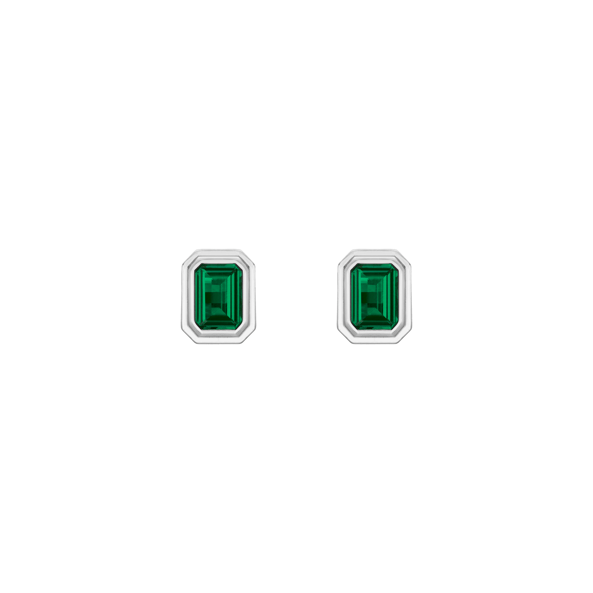 Lab Grown Emerald Heirloom Stud Earrings