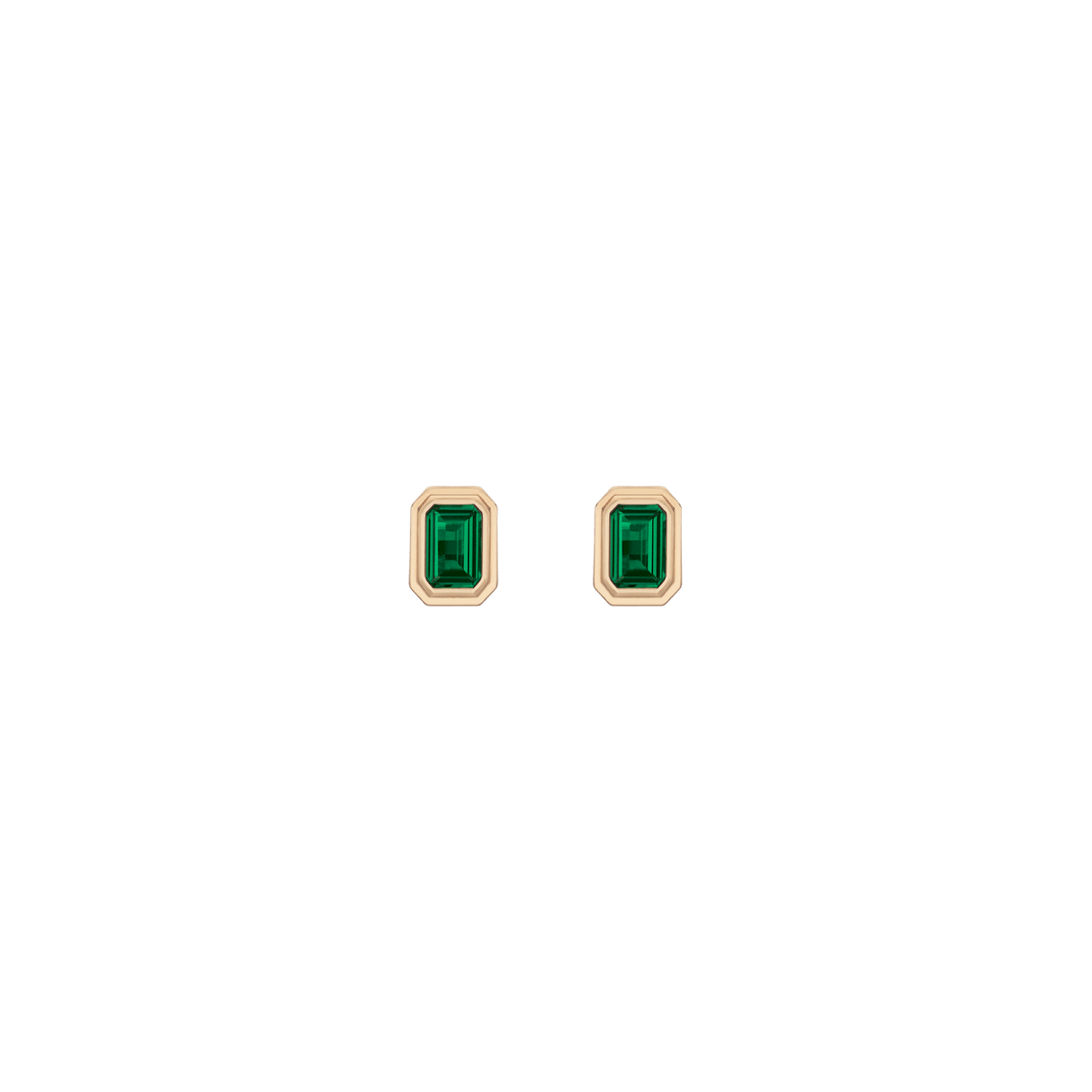 Mini Lab Grown Emerald Heirloom Stud Earrings