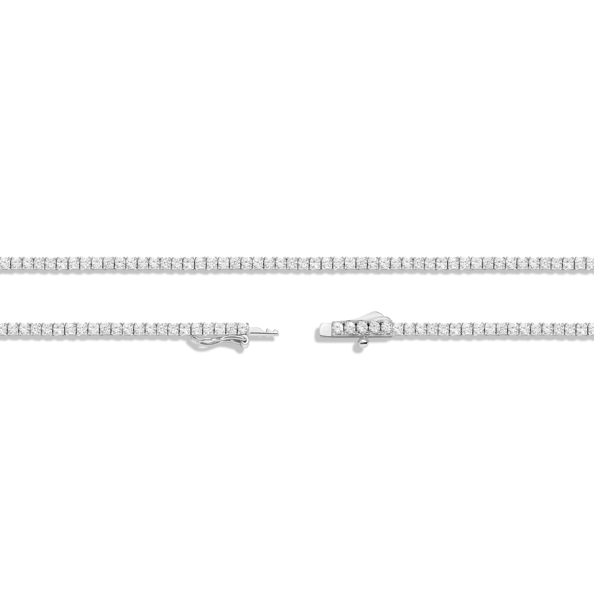 Lab Grown White Sapphire Tennis Necklace