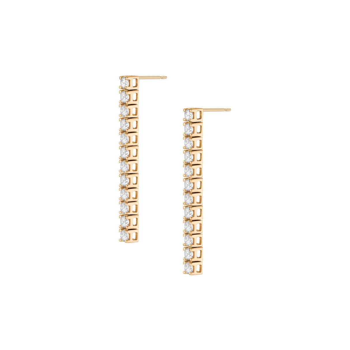 Lab Grown White Sapphire Tennis Earrings