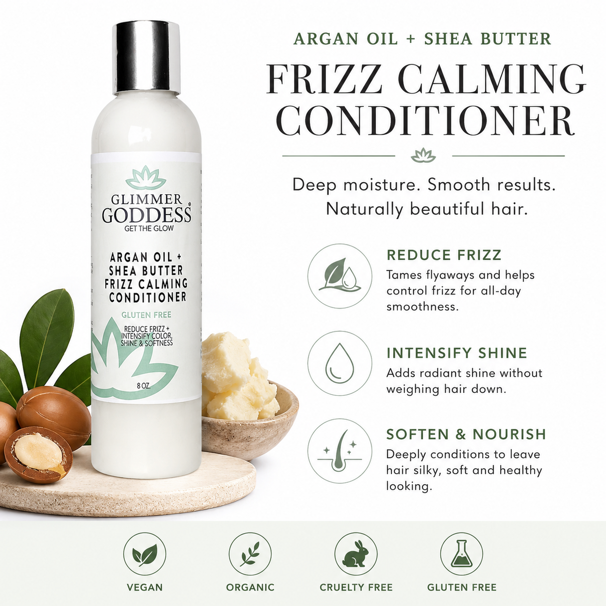 Organic Argan Oil Hair Conditioner with Shea Butter