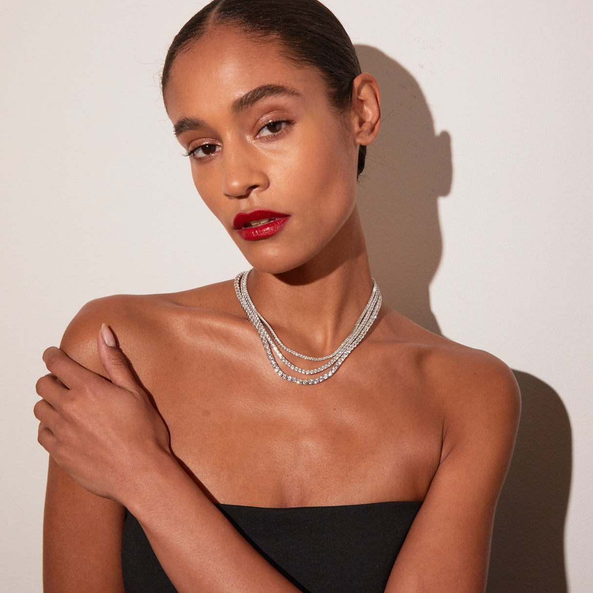 Lab Grown White Sapphire Tennis Necklace - 22ct