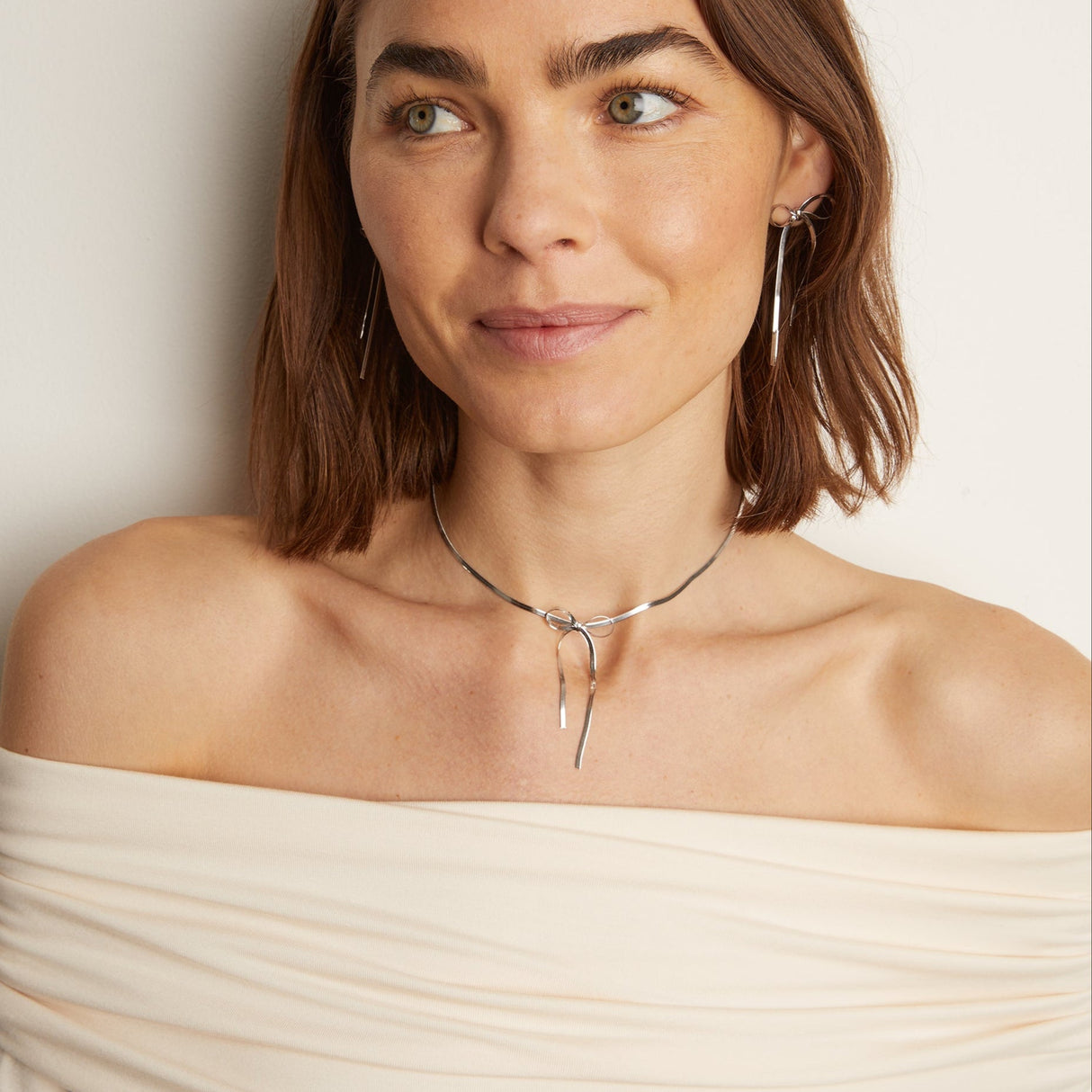 Herringbone Bow Choker