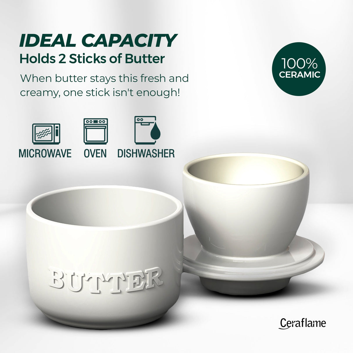 French Butter Crock - Premium Ceramic