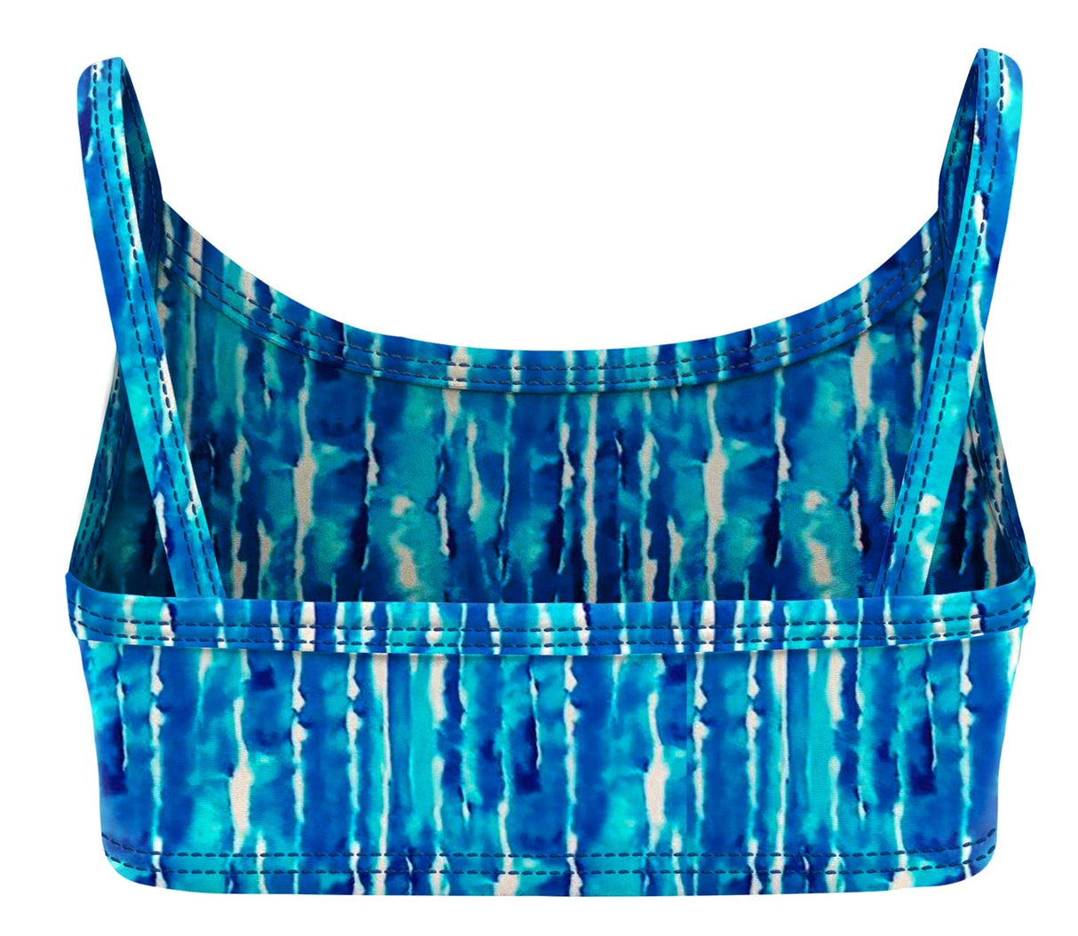 Girls UPF 50+ Printed Bikini Swim Top | Water Tie Dye