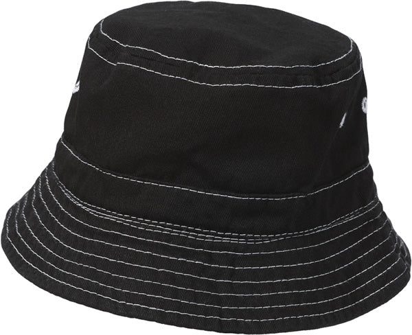 Boys and Girls 100% Cotton Twill UPF 50+ Wharf Hat | Black (Dyed & Finished in USA*)