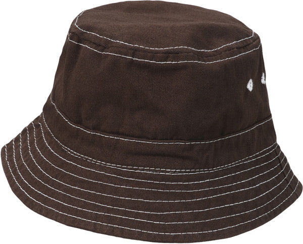 Boys and Girls 100% Cotton Twill UPF 50+ Wharf Hat | Chocolate Brown (Dyed & Finished in USA*)