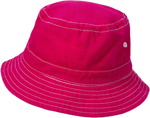 Boys and Girls 100% Cotton Twill UPF 50+ Wharf Hat | Hot Pink (Dyed & Finished in USA*)