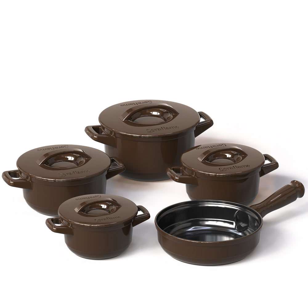 Duo 9 Piece Ceramic Cookware Set - Ceramic Lid