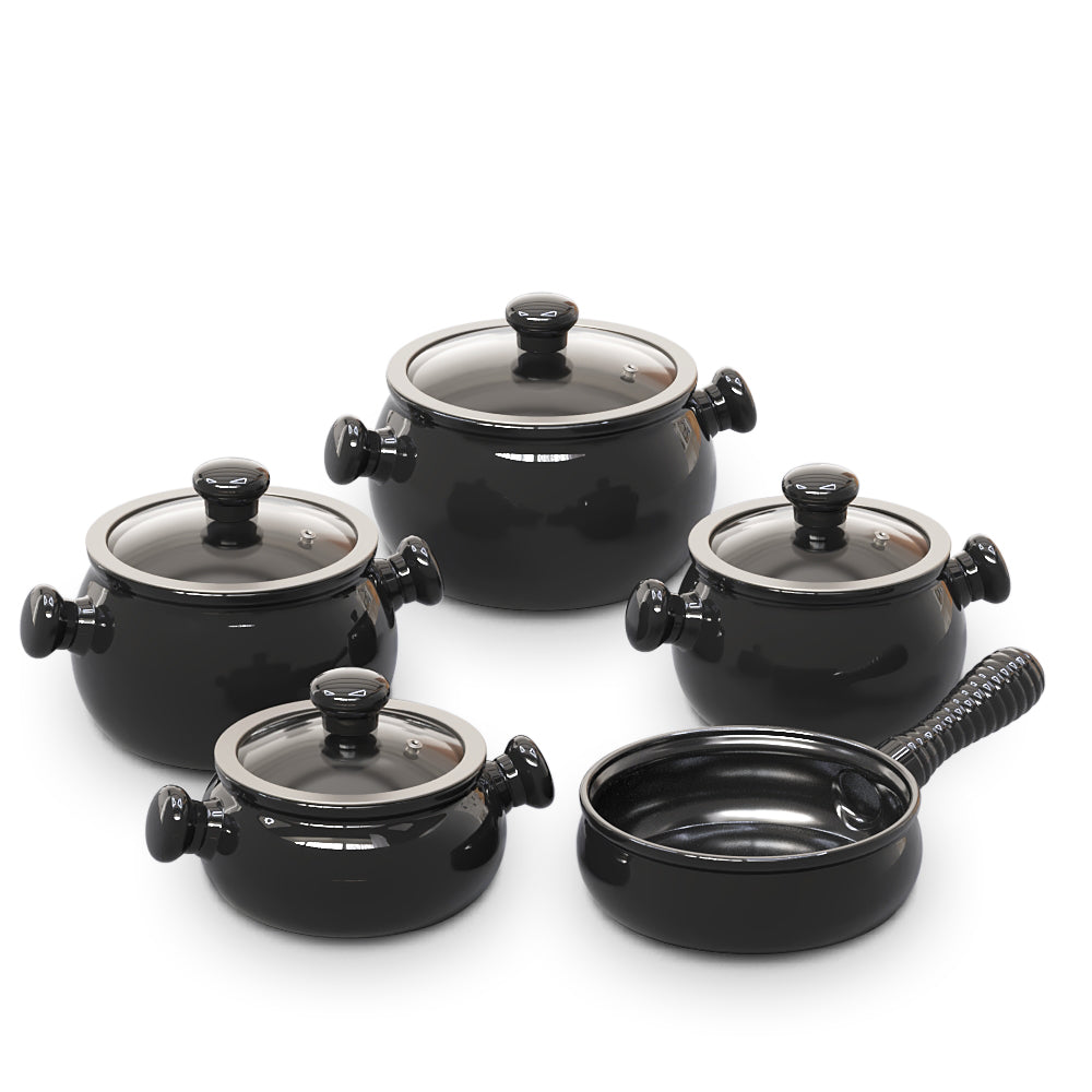 Premiere 9 Piece Ceramic Cookware Set - Glass Lid