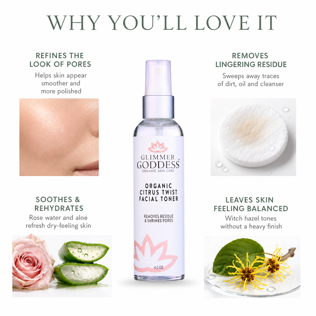 Organic Rose Water Citrus Twist Facial Toner