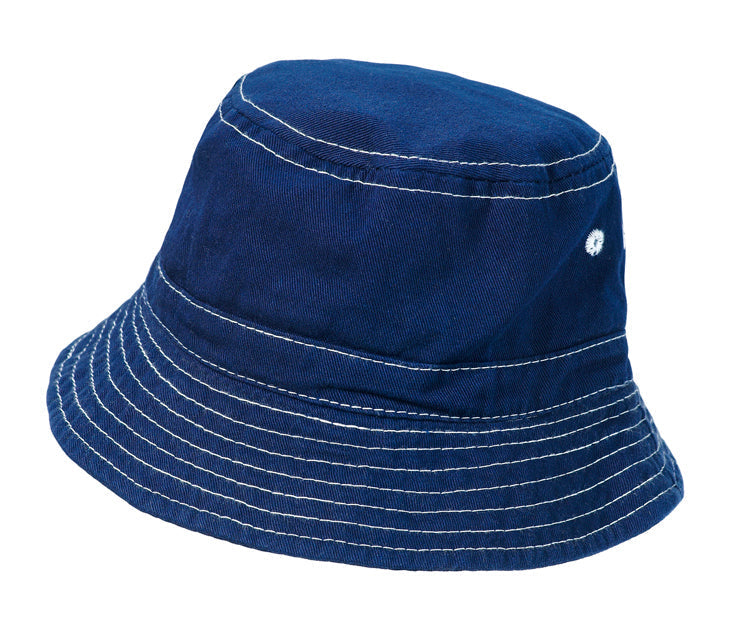 Boys and Girls 100% Cotton Twill UPF 50+ Wharf Hat | Navy Blue (Dyed & Finished in USA*)