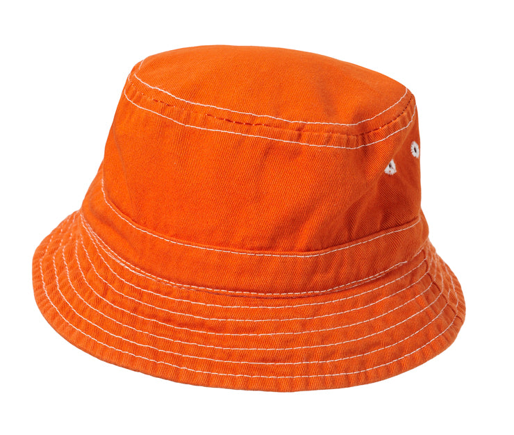 Boys and Girls 100% Cotton Twill UPF 50+ Wharf Hat | Orange (Dyed & Finished in USA*)