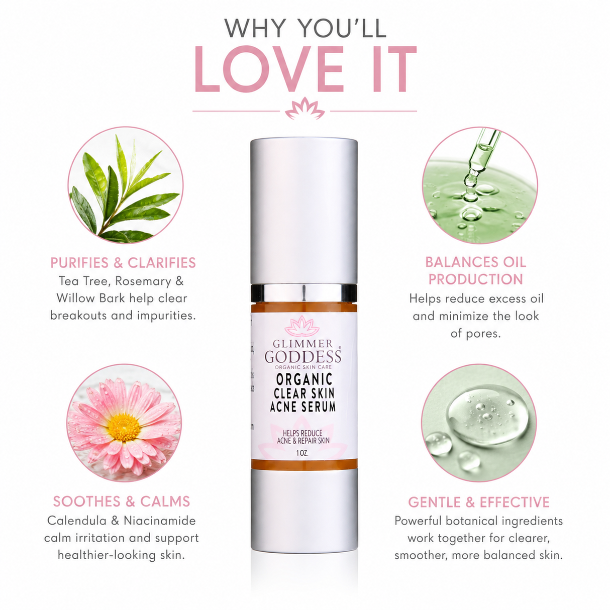 Organic Clear Skin Acne Serum - Oil Regulation Serum
