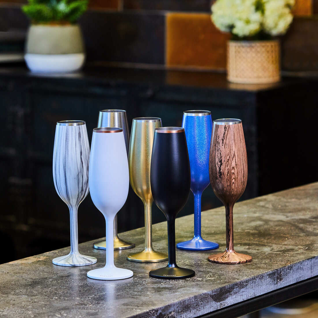 Stainless Steel Champagne Flute , Gold