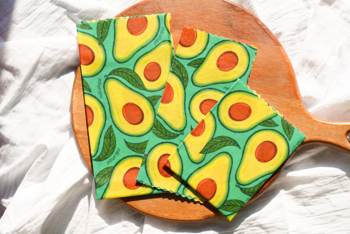 Beeswax Wrap Bulk Roll - Avocado Print