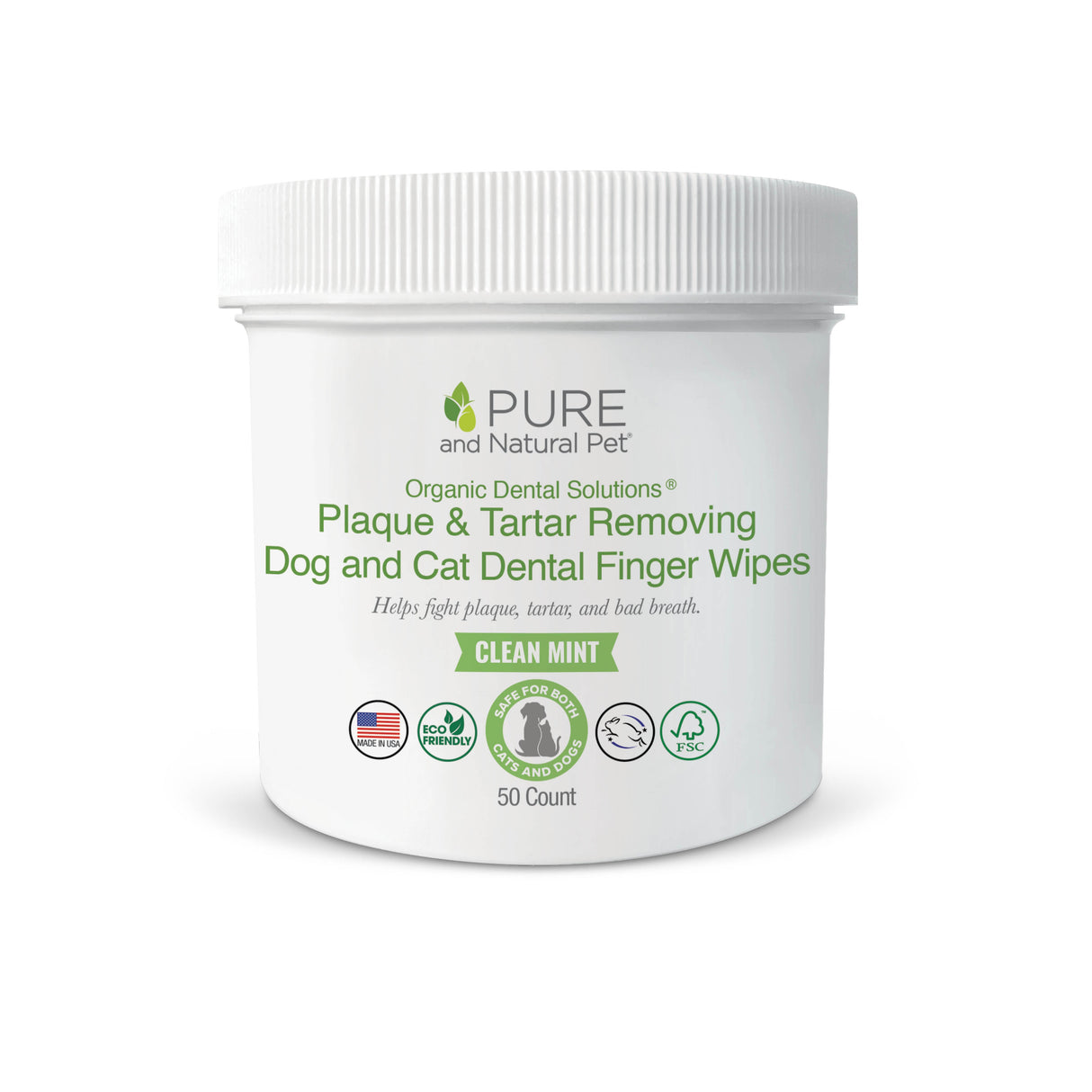 Plaque & Tartar Removing Dental Finger Wipes for Cats & Dogs - Organic Dental Solutions®