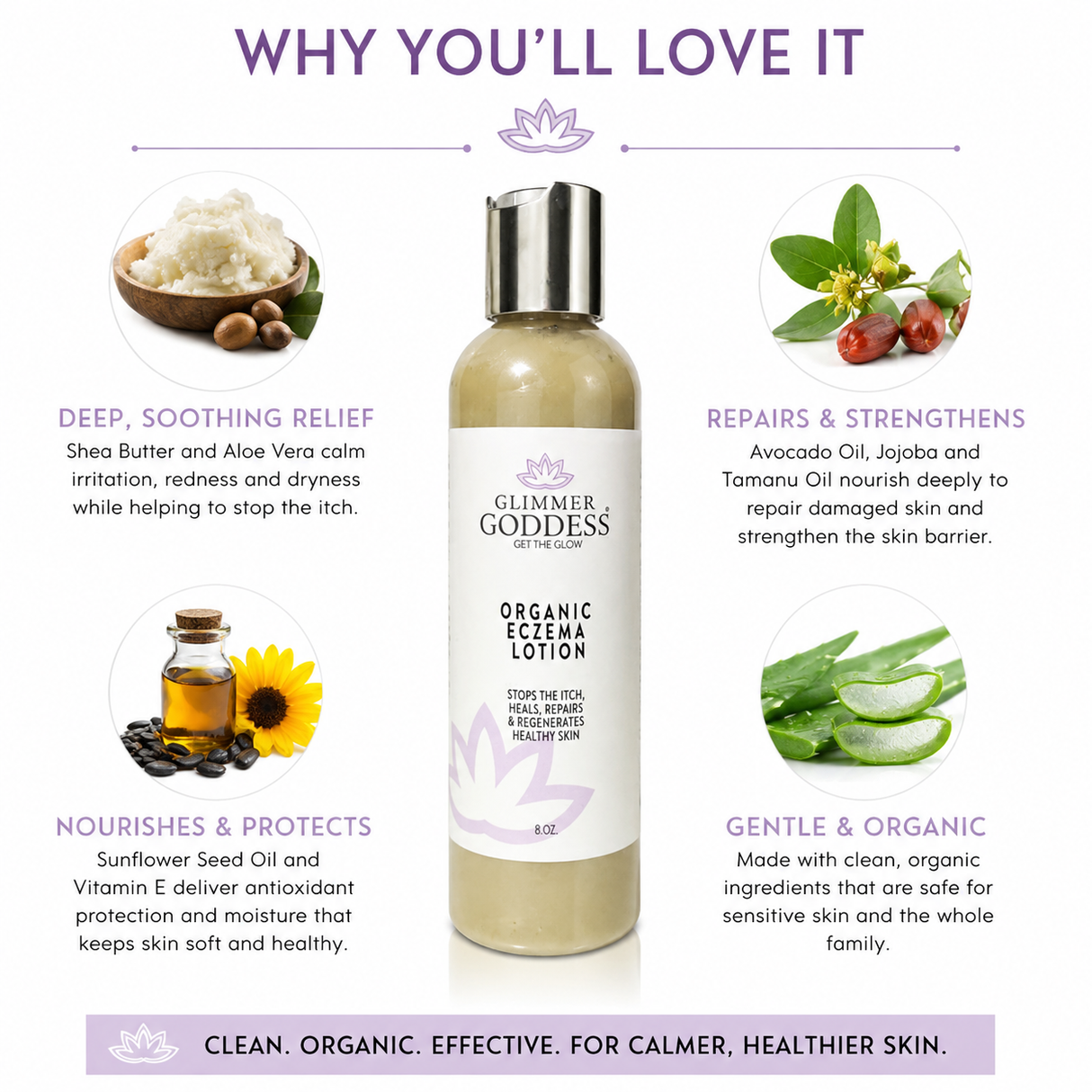 Organic Eczema Lotion - Stop the Itch, Heal The Skin