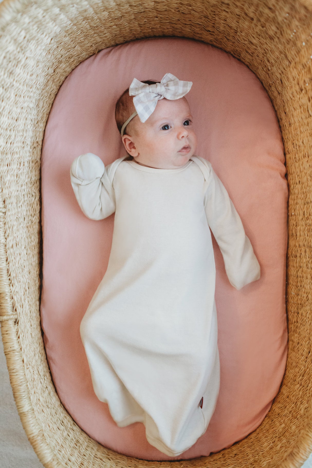 Super-Soft Organic Cotton Baby Rib Gown | Black