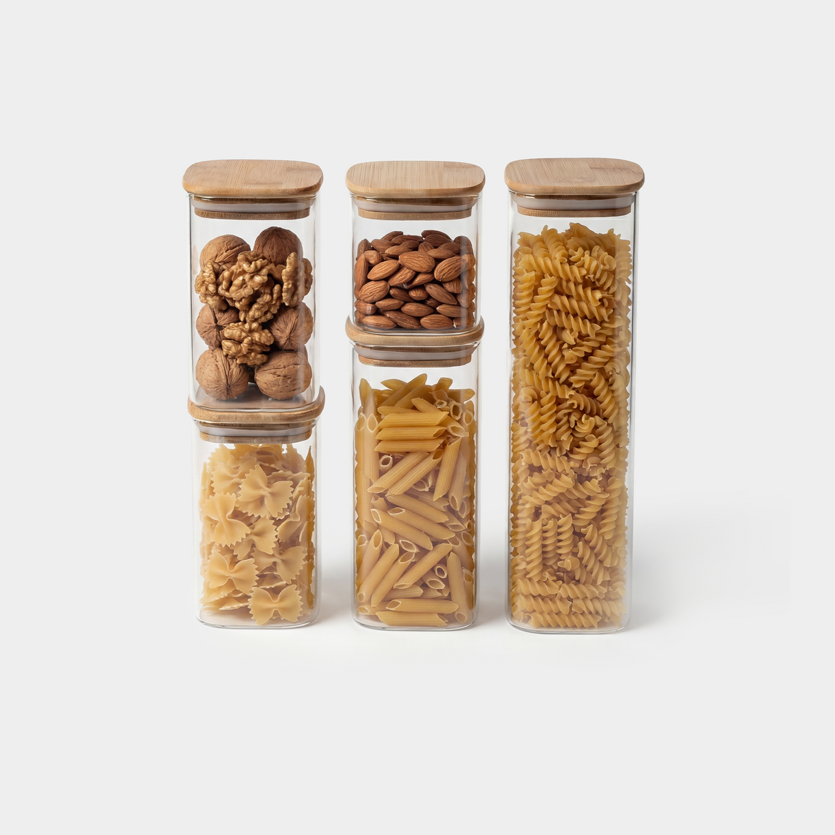 Glass Canister Set & Bamboo Lid