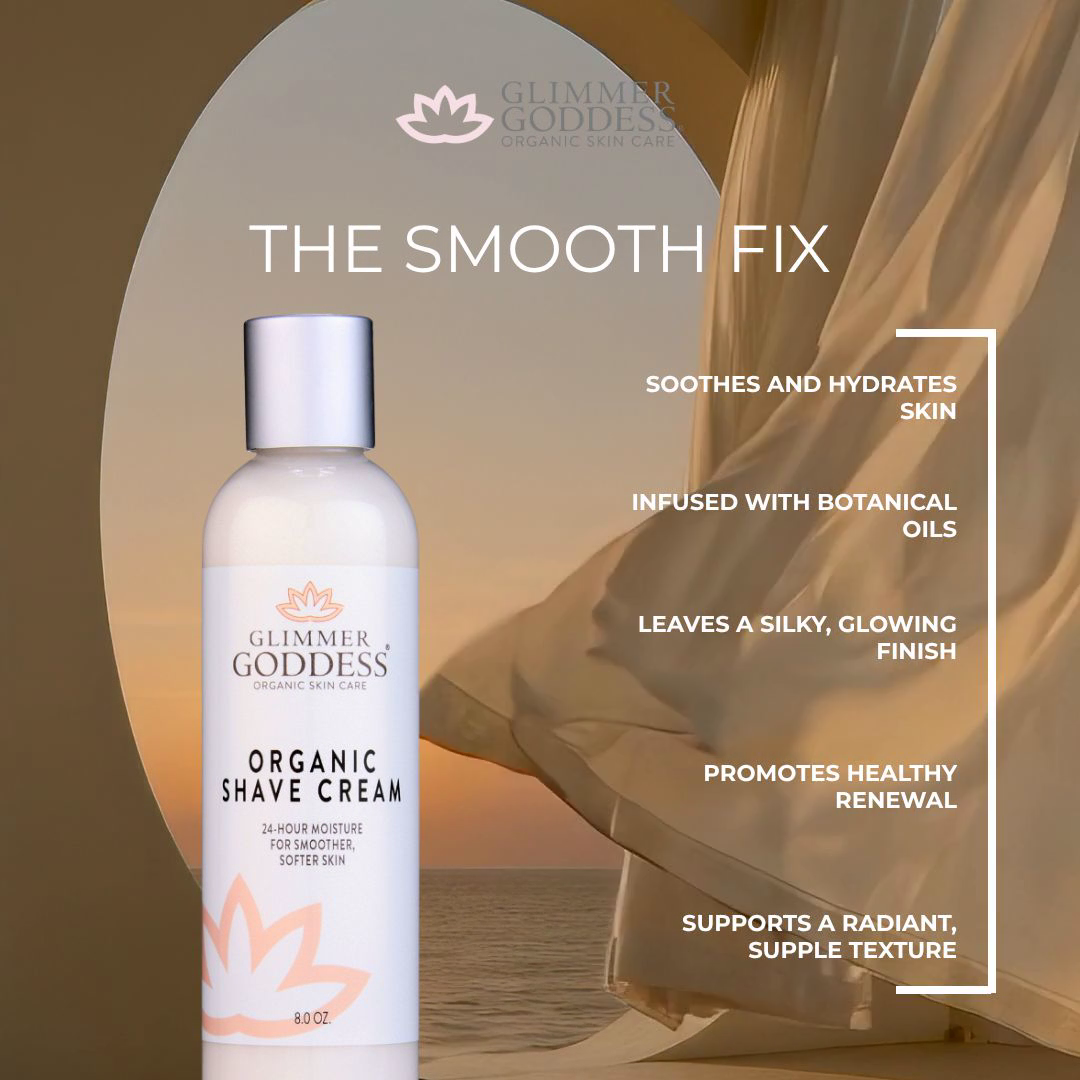 Glimmer Goddess’ Best Organic Shave Cream with Aloe, Coconut Oil, & Shea Butter