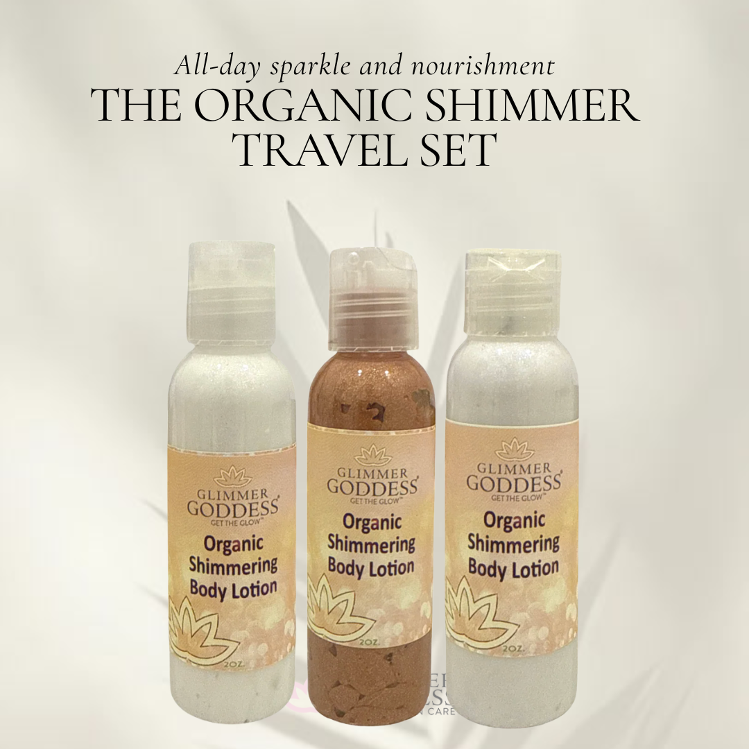 Organic Shimmer Body Lotion Travel Size Gift Set
