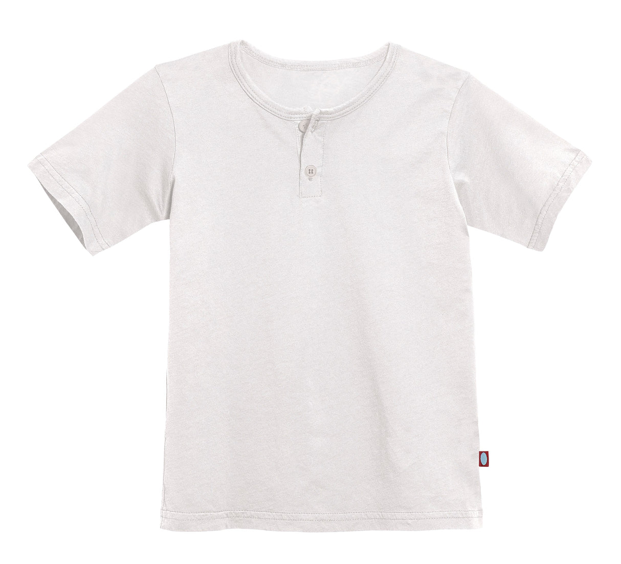 Boys Soft Organic Cotton Jersey Short Sleeve Henley Tee | White
