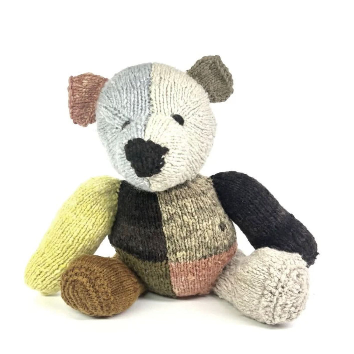 Wool Knit Buddy | Dee the Patchwork Bear