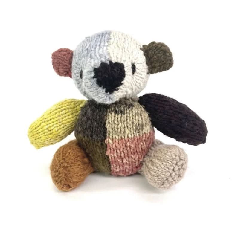 Wool Knit Buddy | Dee the Patchwork Bear