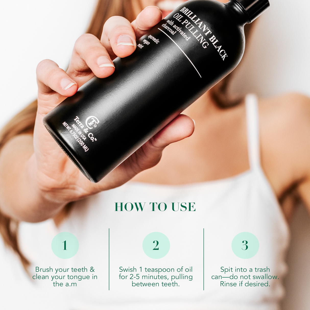 Brilliant Black® Oil Pulling – Ayurvedic Mouthwash for Teeth Whitening, Detox & Gum Health