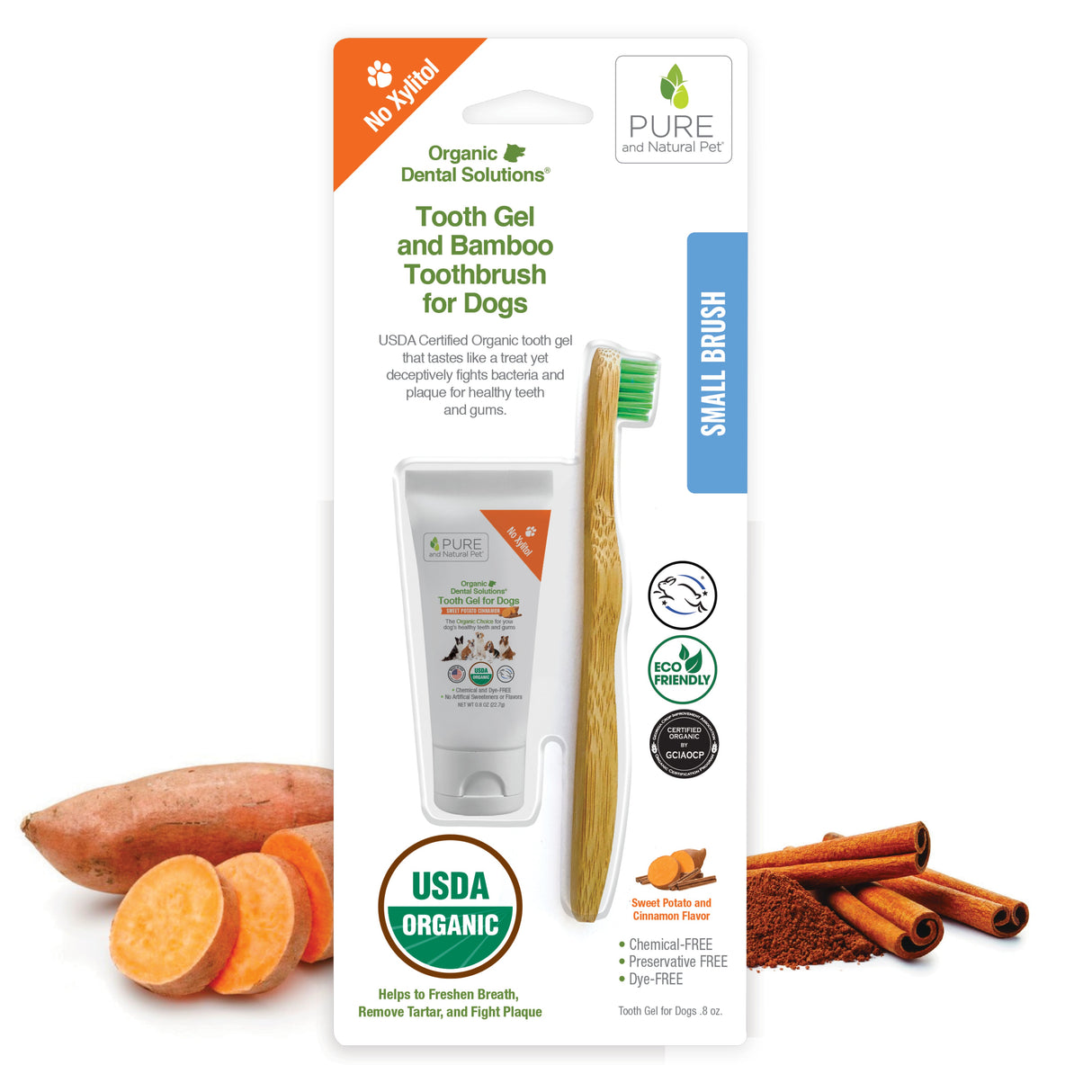 Tooth Gel and Bamboo Toothbrush for Small Dogs - Organic Dental Solutions®