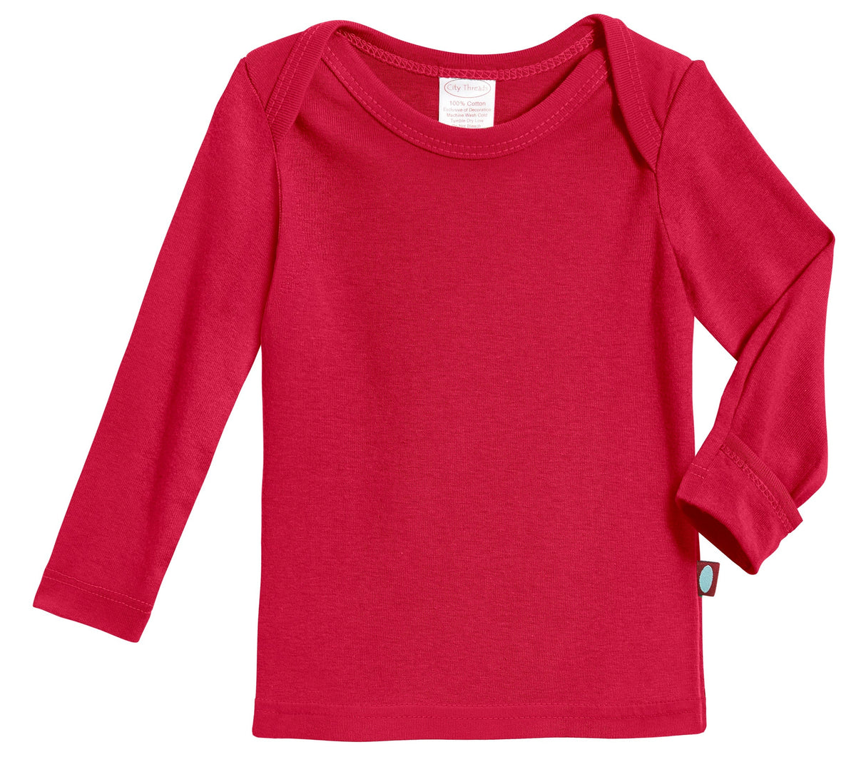 Super-Soft Organic Cotton Baby Rib Long Sleeve Lap Tee| Candy Apple