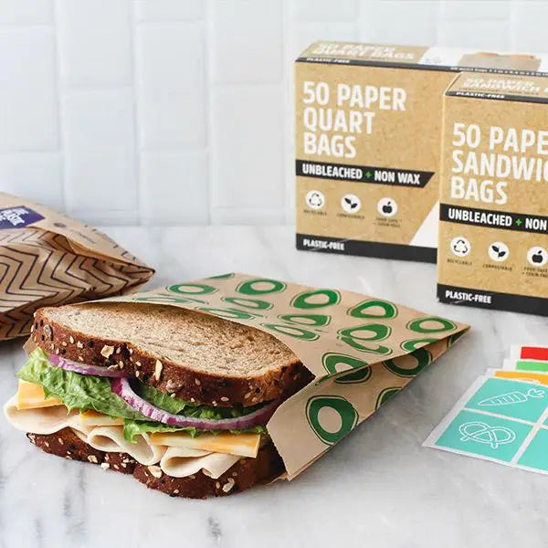 Paper Sandwich Bags (50-Pack) – Compostable, Plastic-Free & Food Safe