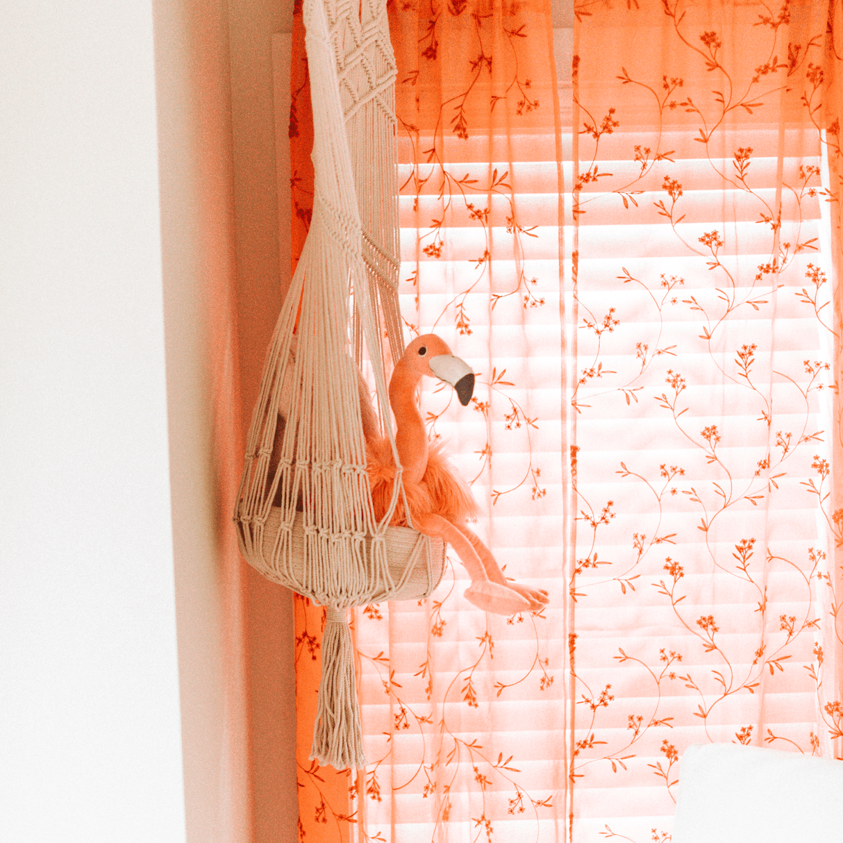 macrame toy hanging basket