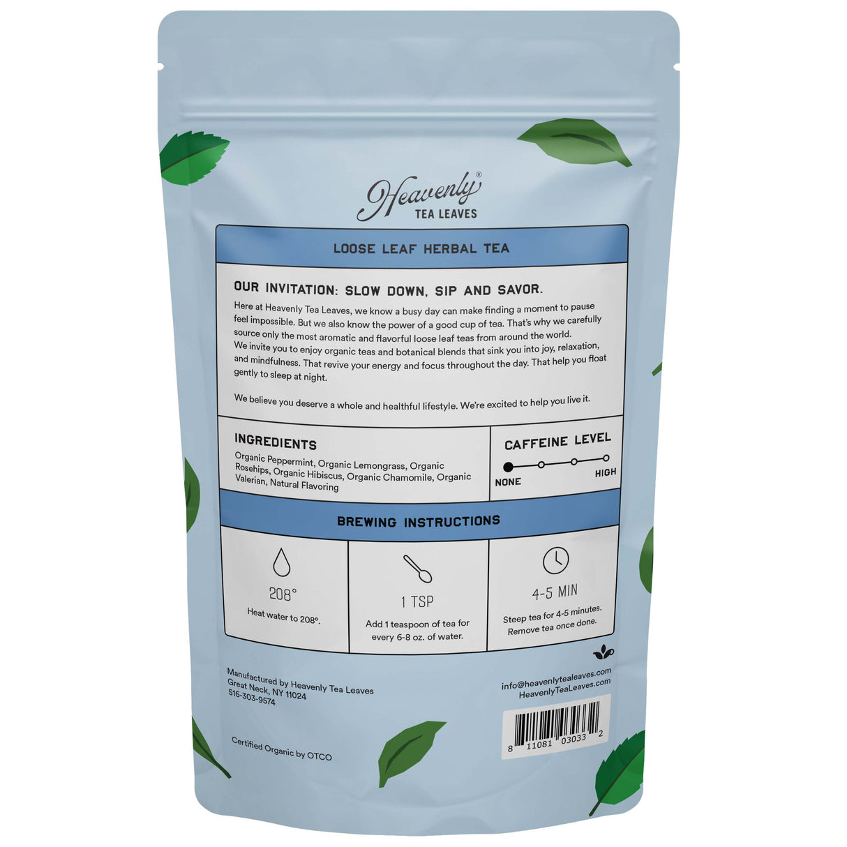 Organic Sleep, Bulk Loose Leaf Herbal Tisane, 16 Oz.
