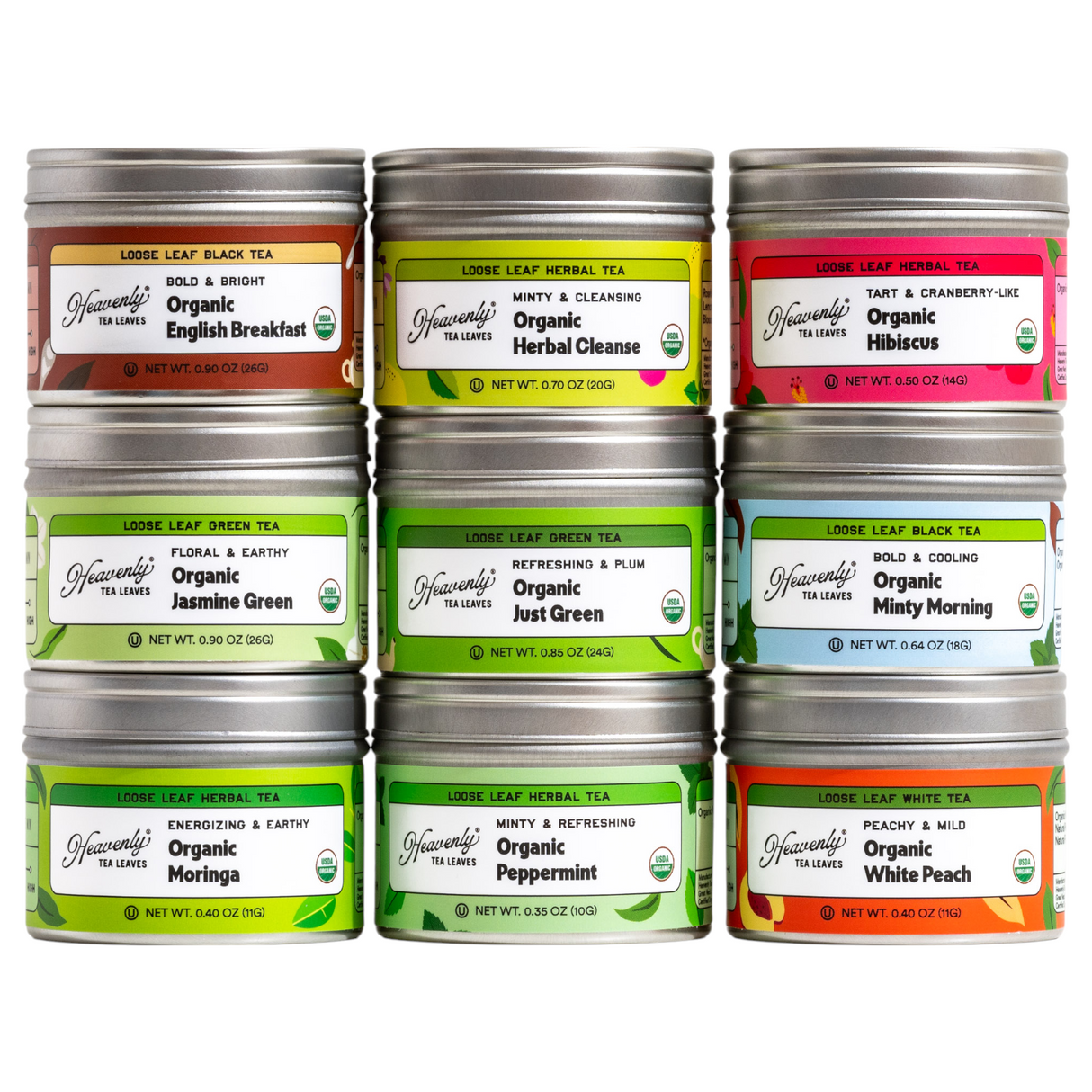 Organic 9 Flavor Variety Pack Loose Leaf Tea Sampler