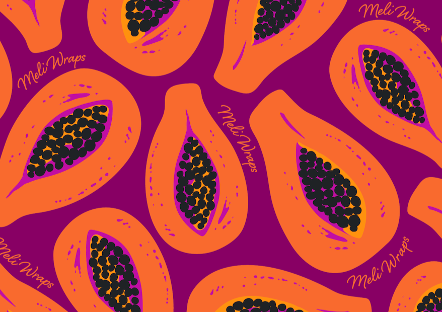 Papaya Kitchen Towel Set of 2 100% Cotton