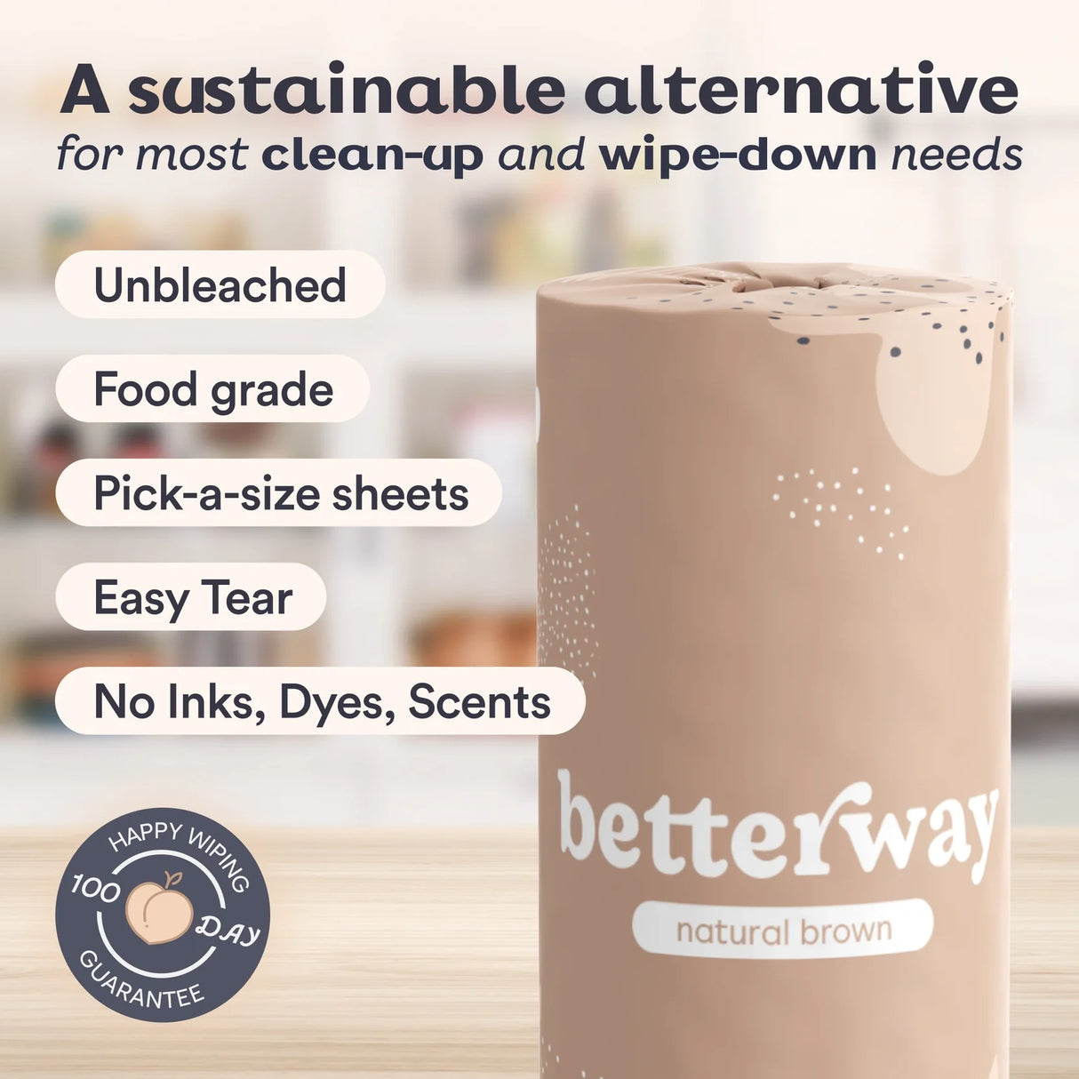 Natural Brown Bamboo Paper Towels (8 rolls)