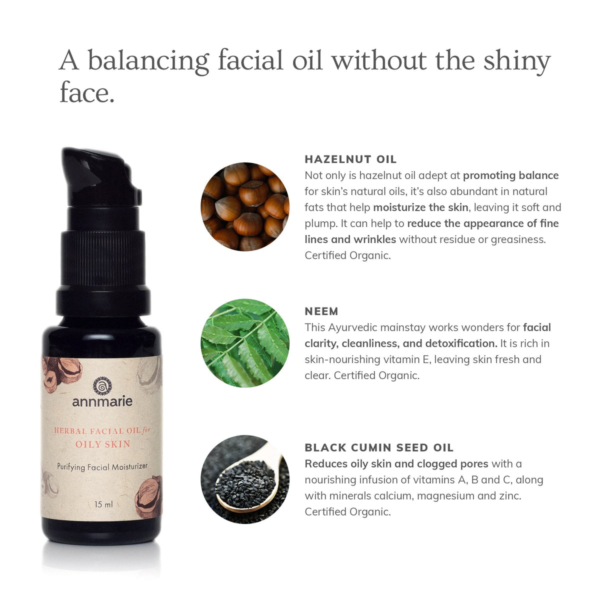 Herbal Facial Oil for Oily Skin (15ml)- Collective