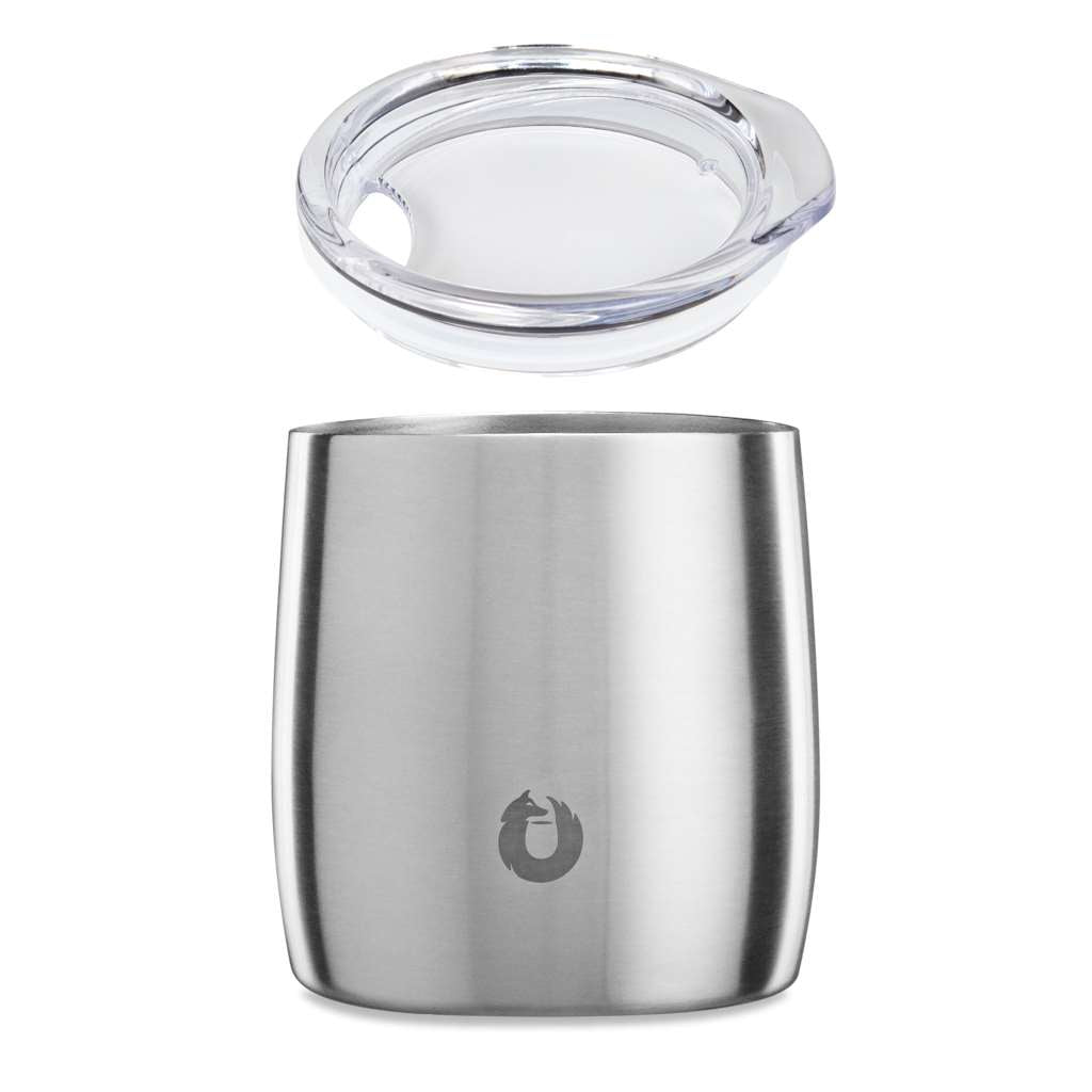 Stainless Steel Rocks Glass with Lid, Steel