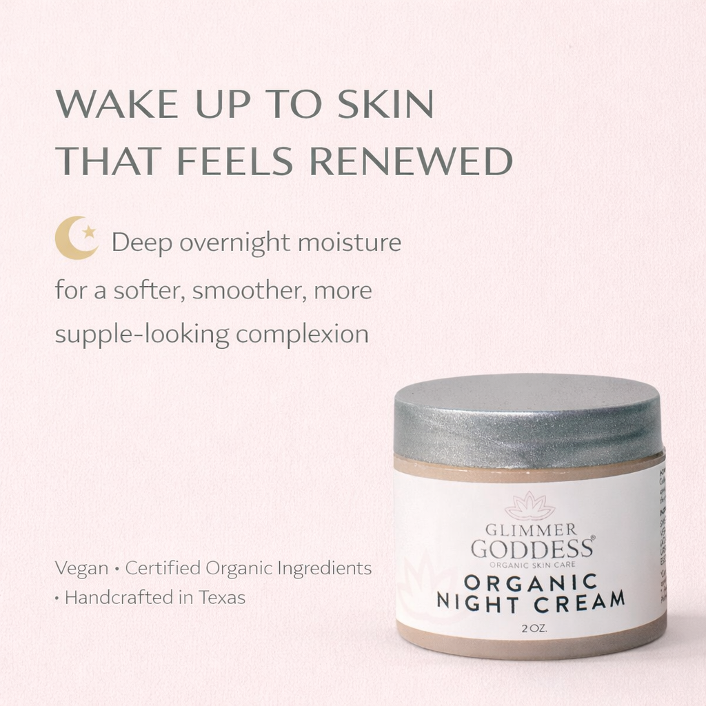 Organic Skin Renewal Night Face Cream - Hydrates & Lifts