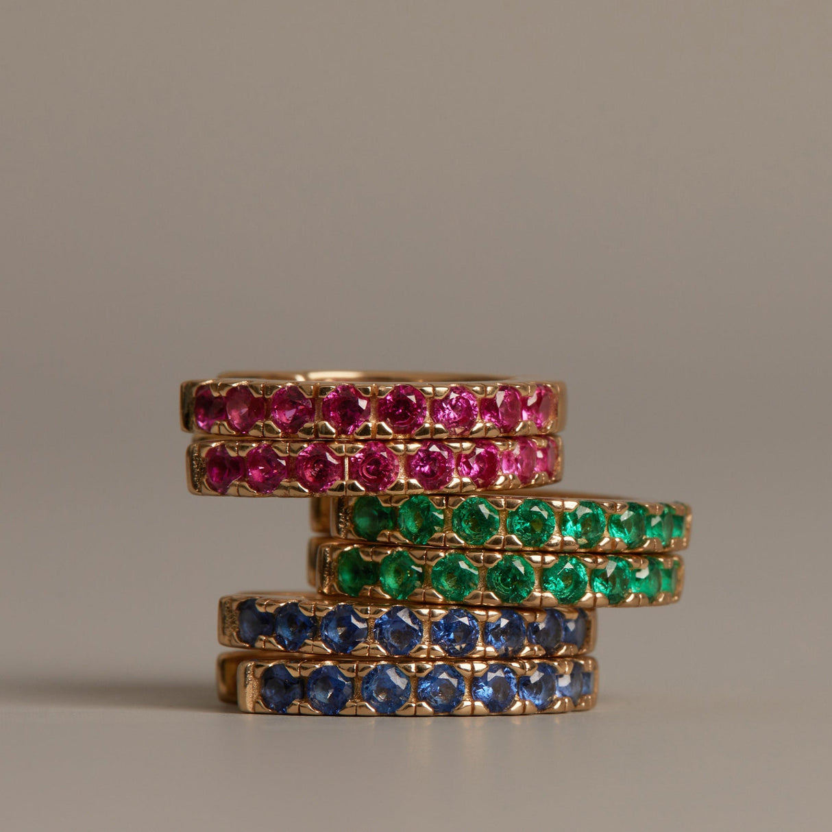 Lab Grown Green Emerald Huggie Earrings